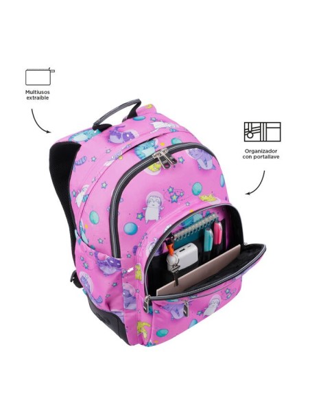MOCHILA ESCOLAR GATOS ASTRONAUTAS TOTTO MA04ECO029-2310N-9I9