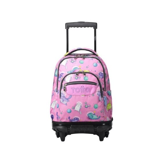 MOCHILA ESCOLAR CON RUEDAS GATOS ASTRONAUTAS TOTTO MA03ECO006-2310P-9I9