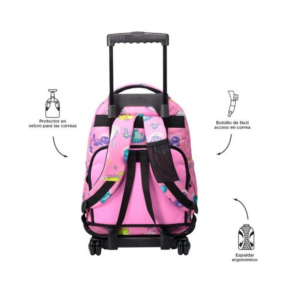 MOCHILA ESCOLAR CON RUEDAS GATOS ASTRONAUTAS TOTTO MA03ECO006-2310P-9I9