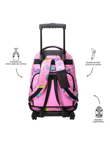 MOCHILA ESCOLAR CON RUEDAS GATOS ASTRONAUTAS TOTTO MA03ECO006-2310P-9I9