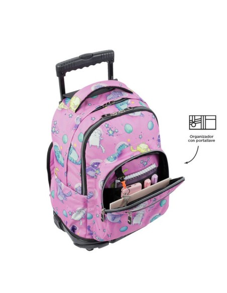 MOCHILA ESCOLAR CON RUEDAS GATOS ASTRONAUTAS TOTTO MA03ECO006-2310P-9I9