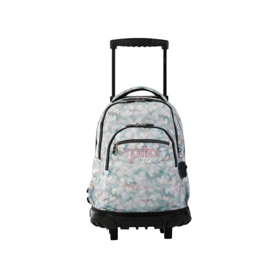 MOCHILA ESCOLAR CON RUEDAS CORAZONES PASTEL TOTTO MA03ECO006-2311P-4HX