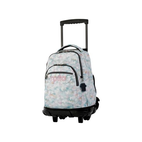 MOCHILA ESCOLAR CON RUEDAS CORAZONES PASTEL TOTTO MA03ECO006-2311P-4HX