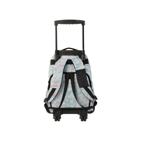 MOCHILA ESCOLAR CON RUEDAS CORAZONES PASTEL TOTTO MA03ECO006-2311P-4HX