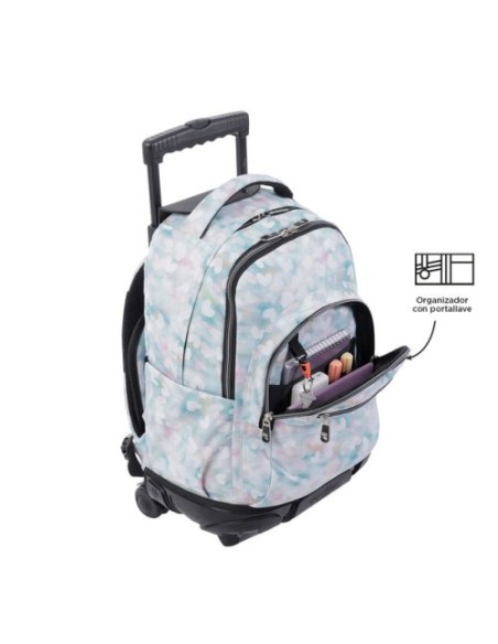 MOCHILA ESCOLAR CON RUEDAS CORAZONES PASTEL TOTTO MA03ECO006-2311P-4HX