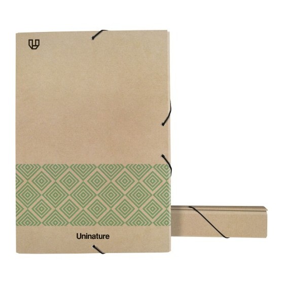 CAJA PROYECTOS RECICLADA KRAFT SOFT LOMO 5CM FOLIO VERDE UNINATURE 91273720