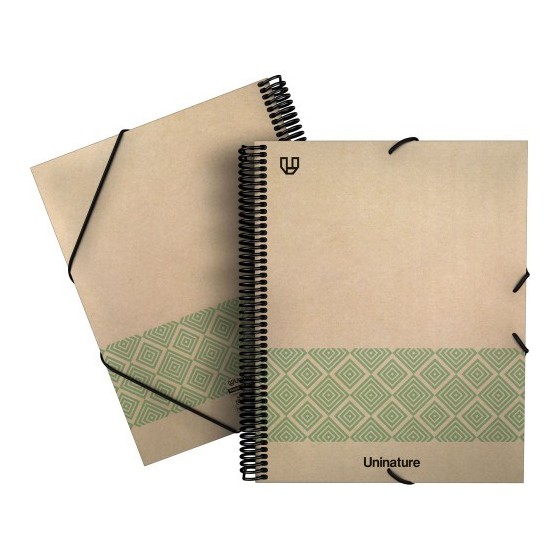 CARPETA RECICLADA 40 FUNDAS KRAFT SOFT A4 VERDE UNINATURE 39873720