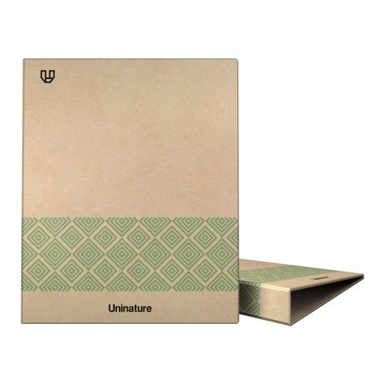 CARPETA RECICLADA ANILLAS 4x25MM KRAFT SOFT A4 VERDE UNINATURE 7323820