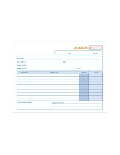 TALONARIO 50 JUEGOS ALBARANES DUPLICADO (ORIGINAL+COPIA AUTOCOPIATIVA) 4º APAISADO DOHE 50119D (x10 unidades)