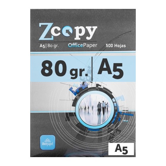 PAQUETE 500H PAPEL 80GR A5 ZCOPY CIE 146 A5ZCOPY80GR (x10 unidades)