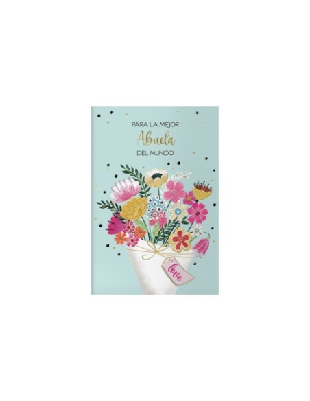 PACK 6 TARJETAS DE FELICITACIÓN ABUELAS - TAMAÑO 11,5 X 17 CM - MODELO RAMO DOHE 70083