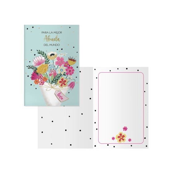 PACK 6 TARJETAS DE FELICITACIÓN ABUELAS - TAMAÑO 11,5 X 17 CM - MODELO RAMO DOHE 70083
