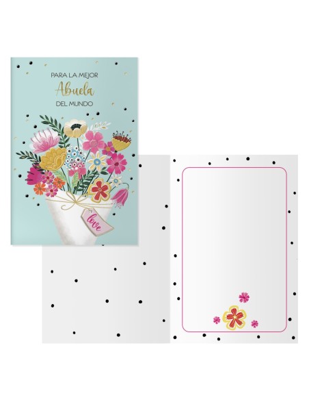 PACK 6 TARJETAS DE FELICITACIÓN ABUELAS - TAMAÑO 11,5 X 17 CM - MODELO RAMO DOHE 70083