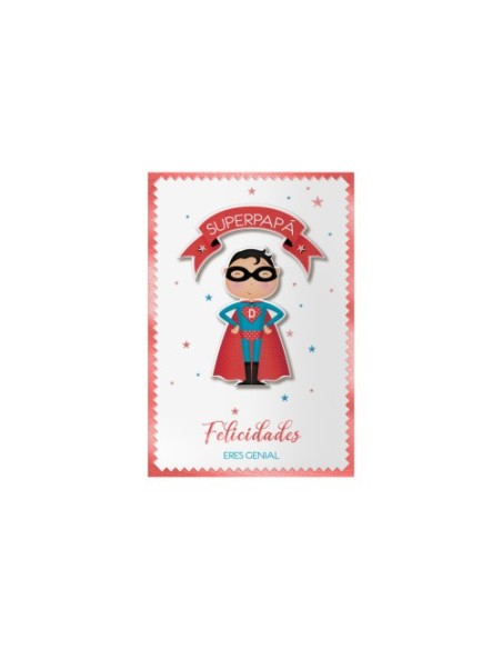 PACK 6 TARJETAS DE FELICITACIÓN PAPÁS - TAMAÑO 11,5 X 17 CM - MODELO SUPERDAD DOHE 70082