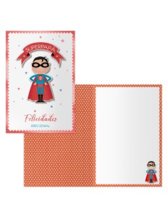 PACK 6 TARJETAS DE FELICITACIÓN PAPÁS - TAMAÑO 11,5 X 17 CM - MODELO SUPERDAD DOHE 70082 2