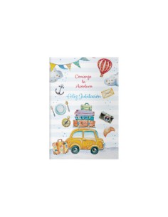 PACK 6 TARJETAS DE FELICITACIÓN JUBILACIÓN - TAMAÑO 11,5 X 17 CM - MODELO VACACIONES DOHE 70079