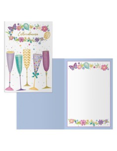 PACK 6 TARJETAS DE FELICITACIÓN - TAMAÑO 11,5 X 17 CM - MODELO COPAS DOHE 70071 2
