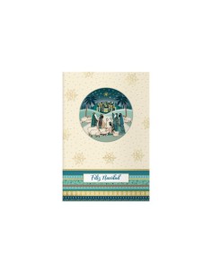 PACK 6 TARJETAS DE FELICITACIÓN NAVIDAD - TAMAÑO 11,5 X 17 CM - MODELO BELÉN DOHE 70047