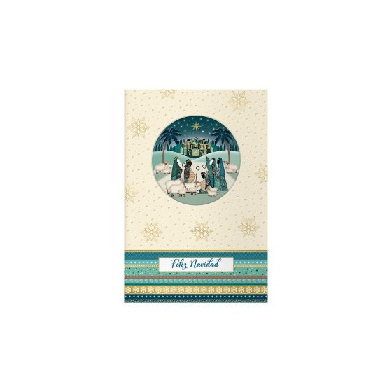 PACK 6 TARJETAS DE FELICITACIÓN NAVIDAD - TAMAÑO 11,5 X 17 CM - MODELO BELÉN DOHE 70047