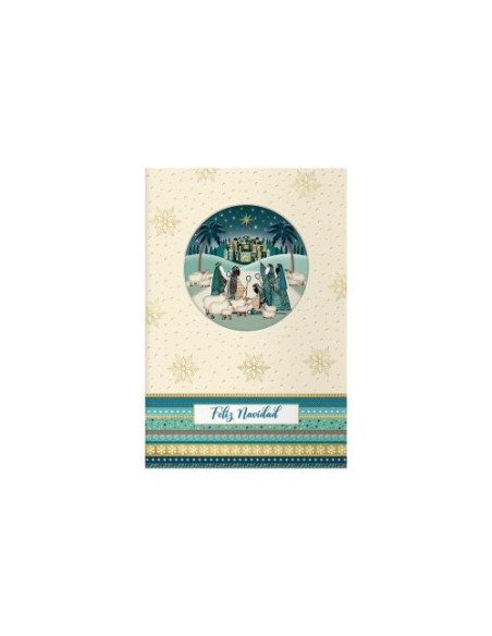 PACK 6 TARJETAS DE FELICITACIÓN NAVIDAD - TAMAÑO 11,5 X 17 CM - MODELO BELÉN DOHE 70047