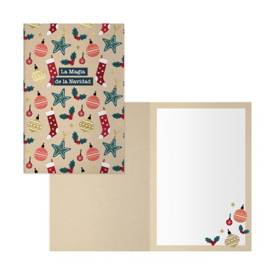 PACK 6 TARJETAS DE FELICITACIÓN NAVIDAD - TAMAÑO 11,5 X 17 CM - MODELO JOLLY DOHE 70038