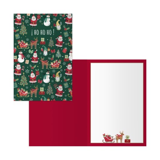 PACK 6 TARJETAS DE FELICITACIÓN NAVIDAD - TAMAÑO 11,5 X 17 CM - MODELO GIFT DOHE 70030