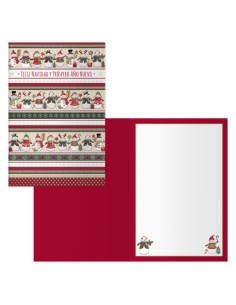 PACK 6 TARJETAS DE FELICITACIÓN NAVIDAD - TAMAÑO 11,5 X 17 CM - MODELO MUÑECO DOHE 70004