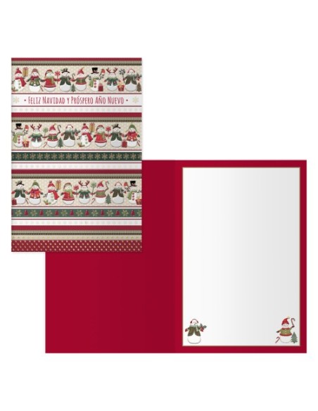 PACK 6 TARJETAS DE FELICITACIÓN NAVIDAD - TAMAÑO 11,5 X 17 CM - MODELO MUÑECO DOHE 70004