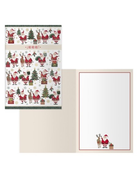 PACK 6 TARJETAS DE FELICITACIÓN NAVIDAD - TAMAÑO 11,5 X 17 CM - MODELO PAPÁ NOEL DOHE 70002