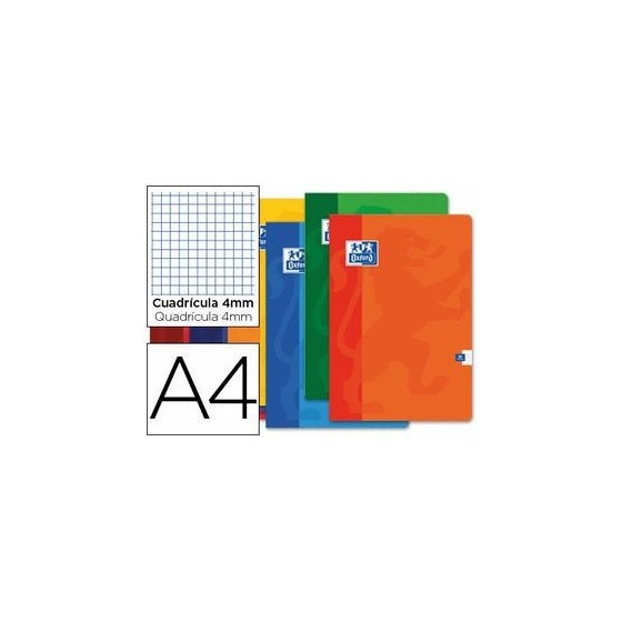 LIBRETA GRAPADA 48 HOJAS 90 GR FORMATO A4 CUADRICULA 4X4 COLORES SURTIDOS ANCOR 092752 (x8 unidades)
