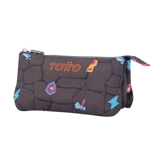 ESTUCHE ESCOLAR TRES COMPARTIMENTOS ESTAMPADO VIDEOJUEGO - TABLERO TOTTO AC52ECO012-2210Z-3Y7