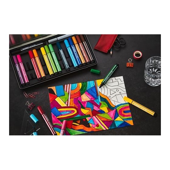 ESTUCHE ARTY CON 6 COLORES-ROTULADOR PREMIUM CON PUNTA BISELADA PEN 68 MAX STABILO 768/06-21