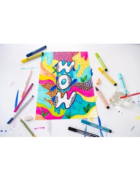 ESTUCHE ARTY CON 4 COLORES-ROTULADOR PREMIUM CON PUNTA BISELADA PEN 68 MAX STABILO 768/04-21