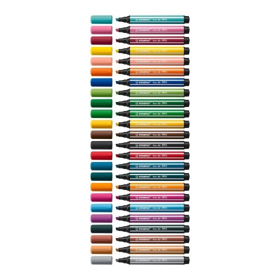 ESTUCHE ARTY CON 12 COLORES-ROTULADOR PREMIUM CON PUNTA BISELADA PEN 68 MAX STABILO 768/12-21