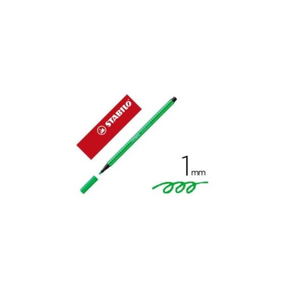 ROTULADOR PREMIUM CON PUNTA DE FIBRA BISELADA PEN 68 MAX COLOR VERDE CLARO STABILO 768/33 (x10 unidades)