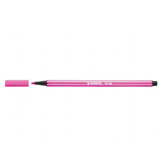 ROTULADOR PREMIUM CON PUNTA DE FIBRA BISELADA PEN 68 MAX COLOR ROSA STABILO 768/56 (x10 unidades)