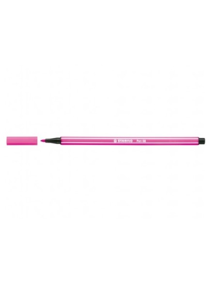 ROTULADOR PREMIUM CON PUNTA DE FIBRA BISELADA PEN 68 MAX COLOR ROSA STABILO 768/56 (x10 unidades)