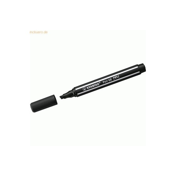 ROTULADOR PREMIUM CON PUNTA DE FIBRA BISELADA PEN 68 MAX COLOR NEGRO STABILO 768/46 (x10 unidades)