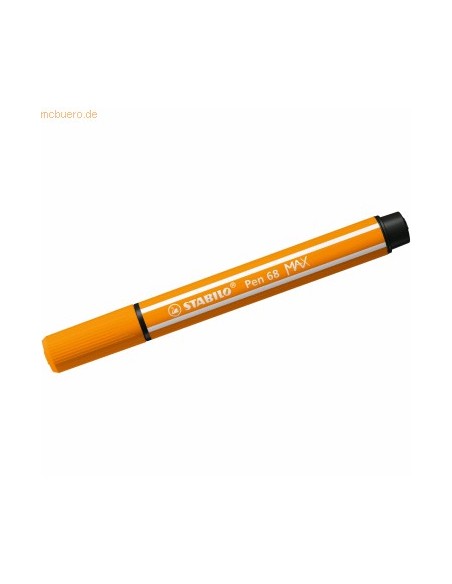 ROTULADOR PREMIUM CON PUNTA DE FIBRA BISELADA PEN 68 MAX COLOR NARANJA STABILO 768/54 (x10 unidades)