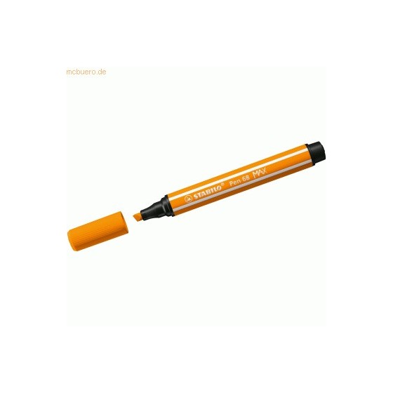 ROTULADOR PREMIUM CON PUNTA DE FIBRA BISELADA PEN 68 MAX COLOR NARANJA STABILO 768/54 (x10 unidades)