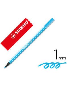 ROTULADOR PREMIUM CON PUNTA DE FIBRA BISELADA PEN 68 MAX COLOR AZUL CELESTE STABILO 768/57 (x10 unidades)