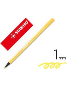 ROTULADOR PREMIUM CON PUNTA DE FIBRA BISELADA PEN 68 MAX COLOR AMARILLO STABILO 768/44 (x10 unidades)