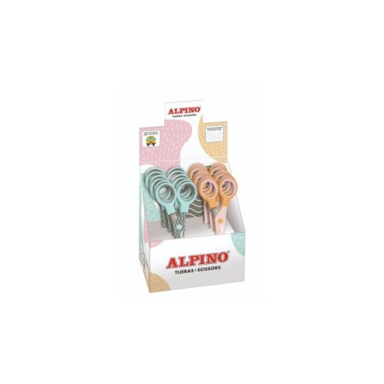 EXPOSITOR 12 TIJERAS ESCOLARES COLOR PASTEL ALPINO PT0051