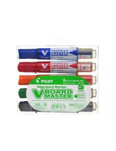 Pilot V-Board Master marcador 5 pieza(s) Punta redonda Negro, Azul, Verde, Naranja, Rojo
