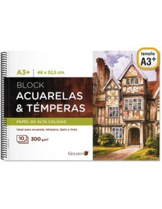 CUADERNO DE DIBUJO A3+. 10 HJ.300GRMS GOLDEN BISMARK 331268