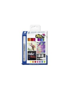 ESTUCHE 8 PIEZAS SURITDAS ROTULADOR CHALK MARKER LUMOCOLOR 344 TIZA LÍQUIDA STAEDTLER 344 C8