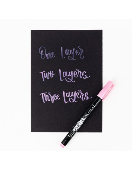 ESTUCHE 6 ROTULADORES BASE DE AGUA FUDENOSUKE PARA PAPEL OSCURO COLORES PASTEL TOMBOW WS-BS-6P