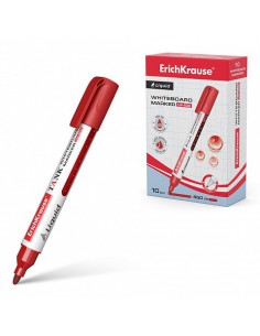 MARCADOR PIZARRA BLANCA CON TINTA LÍQUIDA LIQUID LW-600, TINTA COLOR ROJO ERICH KRAUSE 48776 (x10 unidades)