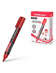 MARCADOR PERMANENTE CON TINTA LÍQUIDA LP-600 TINTA COLOR ROJO ERICH KRAUSE 48771 (x10 unidades)