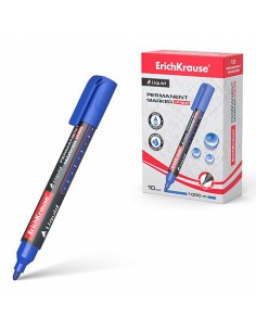 MARCADOR PERMANENTE CON TINTA LÍQUIDA LP-600 COLOR AZUL ERICH KRAUSE 48770 (x10 unidades)